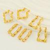 Stainless Steel Geometric Bamboo Joint Hoop Earrings For Women Personality Creative Earrings Jewelry Gift