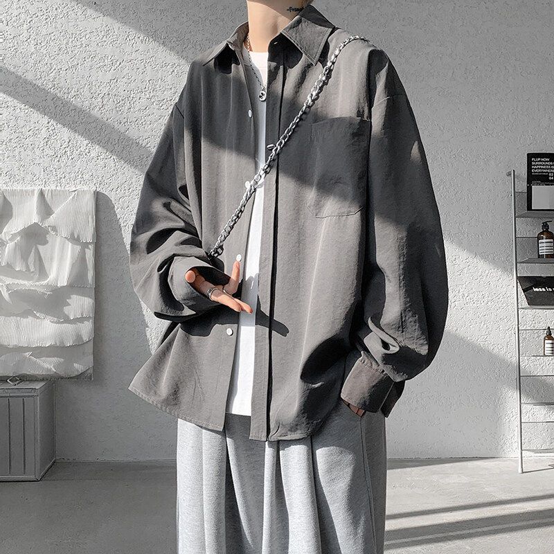 Fang Shaonan Men's Casual Large Size Long-Sleeved Shirt Sanbaistudio Spring New Loose Shirt