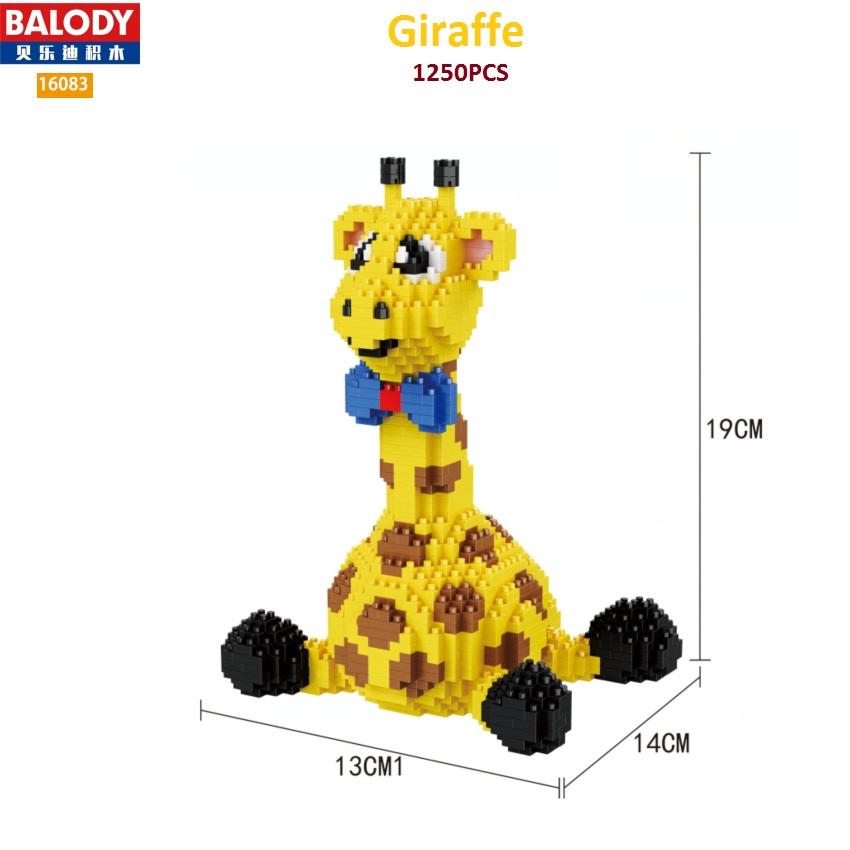 Balody Diamond Blocks Animal Mini Building Bricks Giraffe Cartoon Toys Anime Juguetes Girls Gifts For Collection 16065