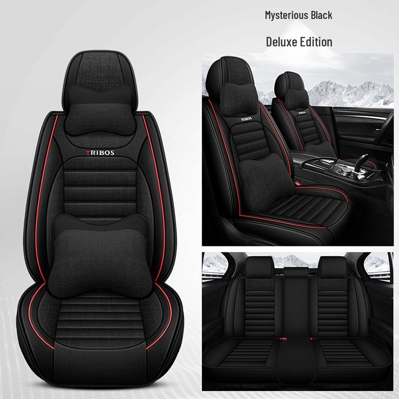 Linen Wrapped All-Season Breathable Car Seat Cushion Mat