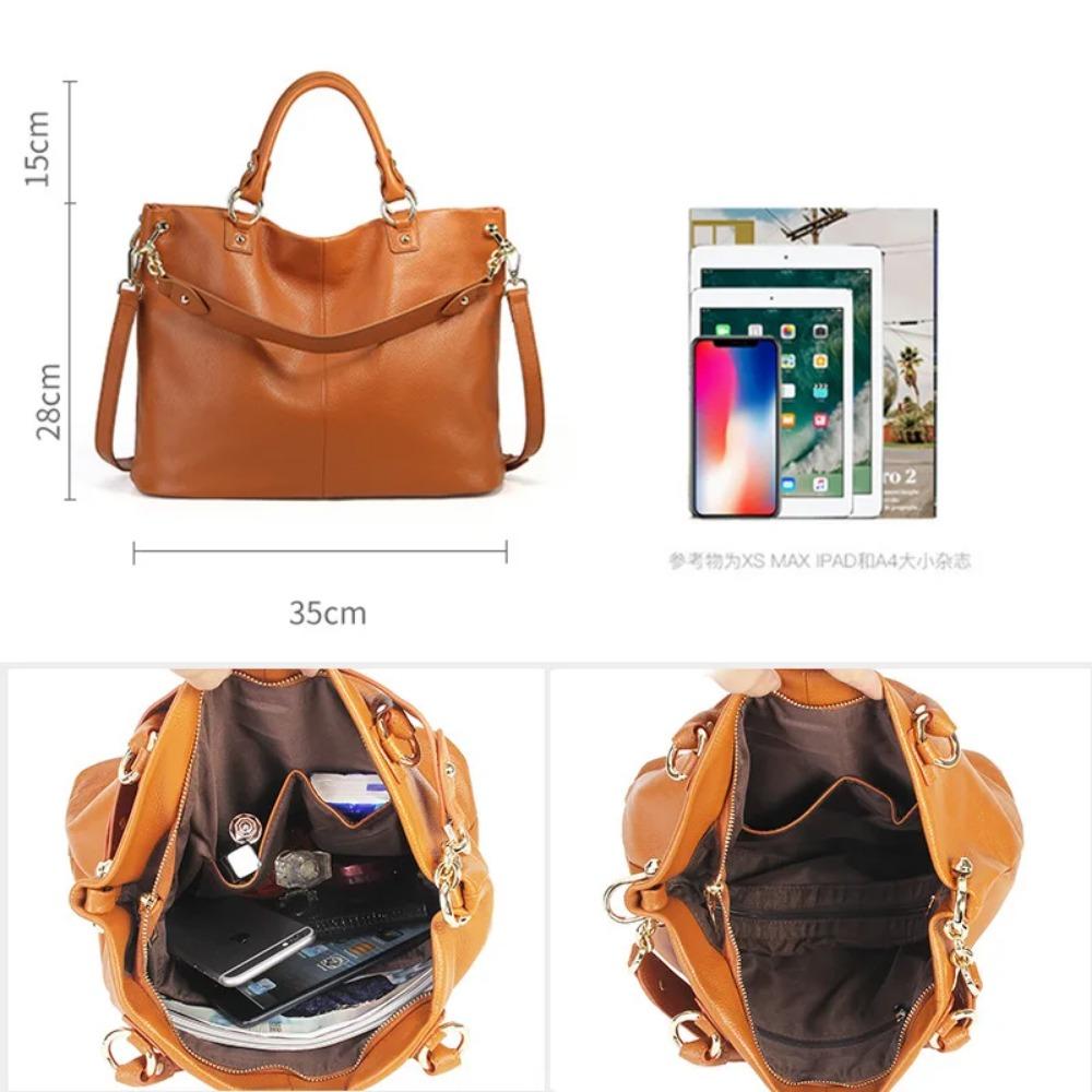 2025 New Genuine Leather Women's Handbags New First Layer Cowhide Shoulder Crossbody Bag Large Capacity Messenger Tote Bags