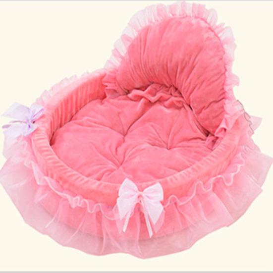Puppy Princess Bowknot Lace Ruffle Bed Doghouse Pet Bed