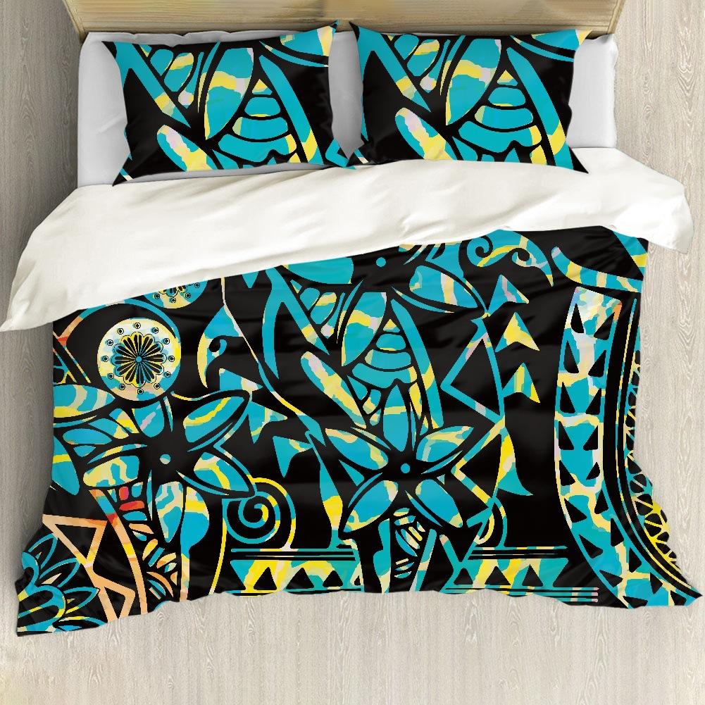 Bohemian Mandala Duvet Cover Set King/Queen Size,black Gypsy Boho Chic Hippie Floral Exotic 3 Piece Bedding Set for Adults Women