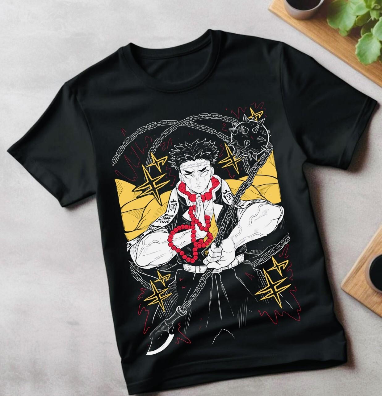 Gyomei Himejima T-Shirt Mens Womens Tees Top Stone Hashira Horror Anime Pillar Demon Slayer Gift Tee 3XL
