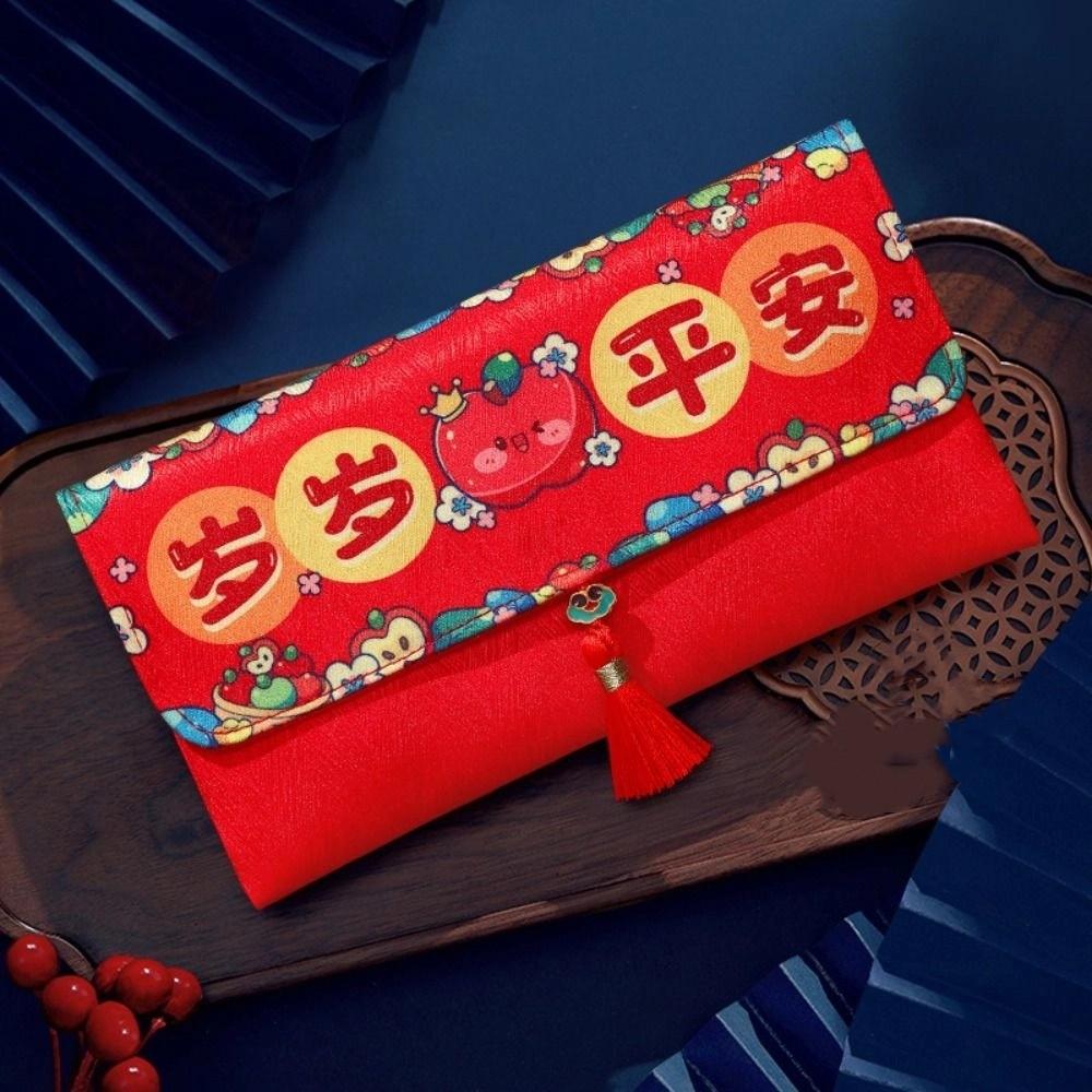Beste Wünsche Rote Geldtasche Quastendesign Geldbeutel Neu Trendig HongBao Frühlingsfest