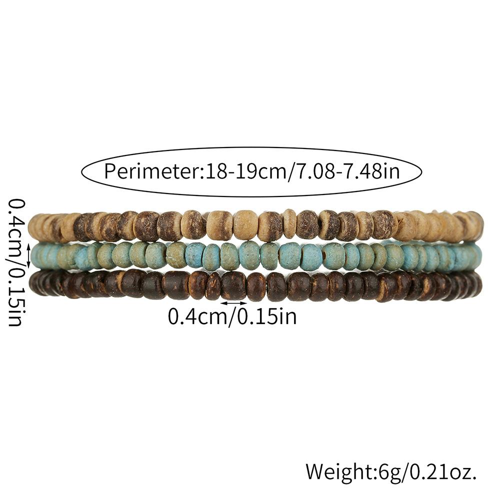 Vintage Layered Mixed Colors Wood Beads Bracelet Bohemian Men Handmade Bracelet Hip Hop Jewelry Fashion Women Accessories