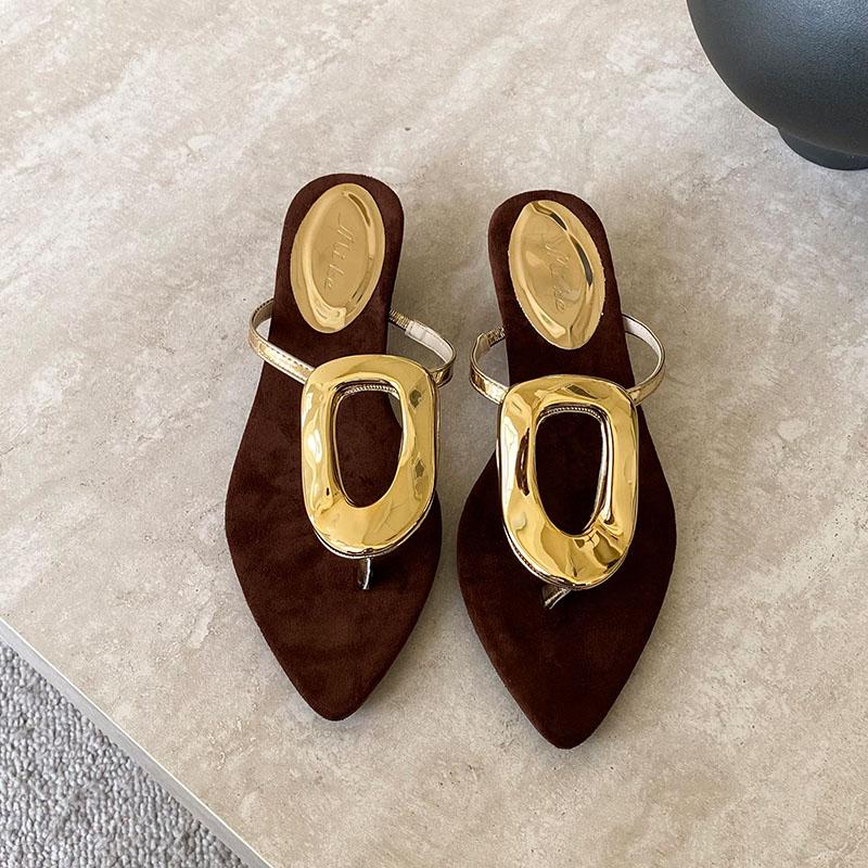 

Мода Мода Металл Женские Шлепанцы на Низком Каблуке Летняя Пляжная Роскошь Женские Шлепанцы Женские Шлепанцы на Каблуке Шлепанцы Сандалии Обувь 35 золотой