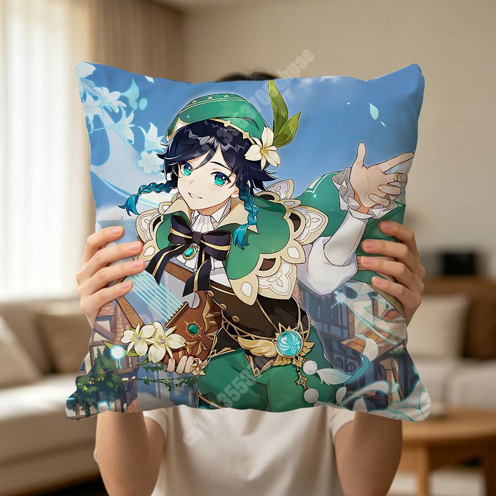 Venti Genshin Impact Pillow Cover Sofa Couch Cushion Case Creative Workspace Accent Home Decor