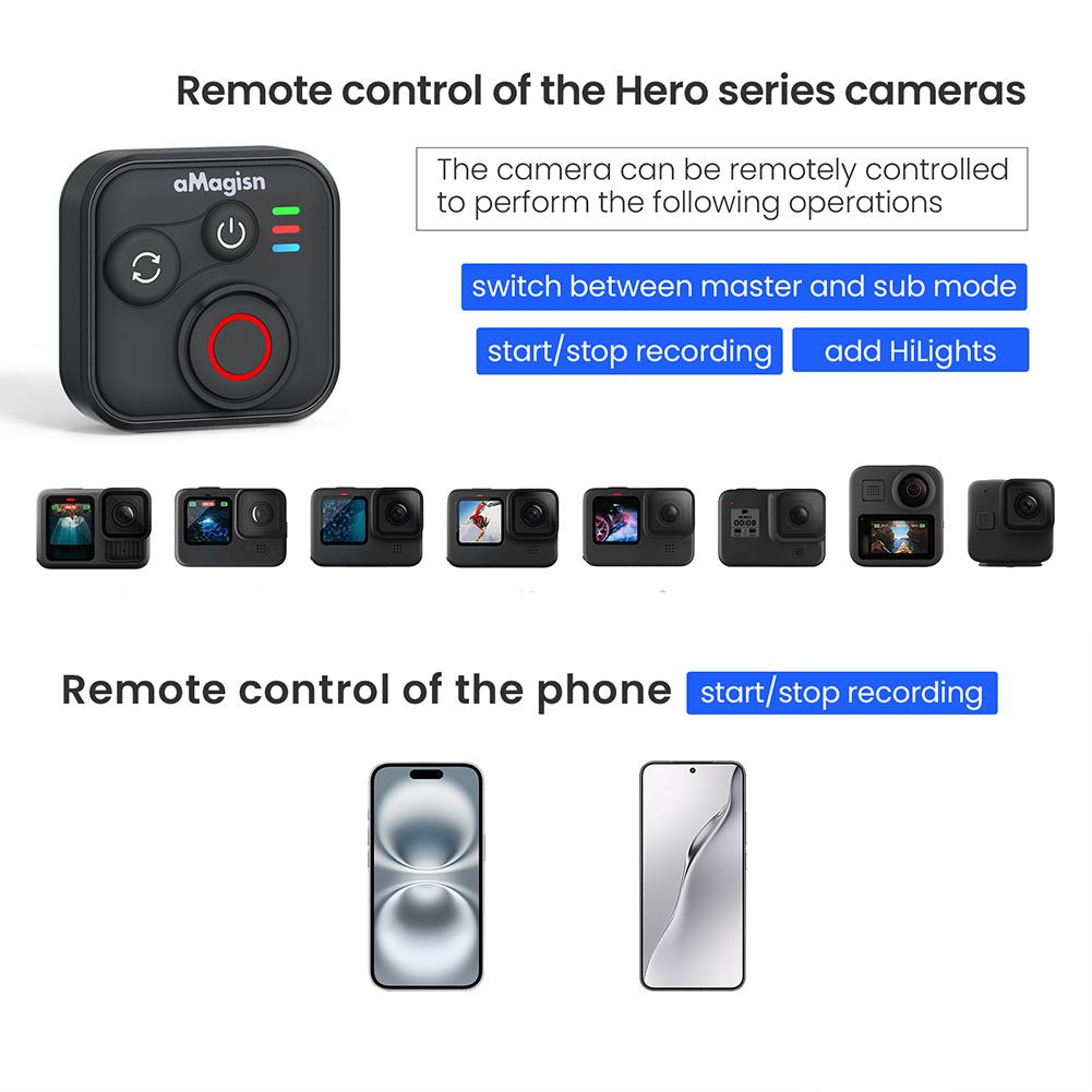 BT5.0 Selfie Remote Controller for Insta360 Gpro Action Camera Ios&Android Bluetooth-compatible Remote Control Smartphone