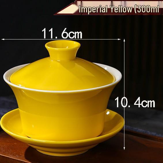 500mL Extra Large Eight Treasure Tea Gaiwan - Ceramic Tea Brewing Cup from Gansu Lanzhou 300ml