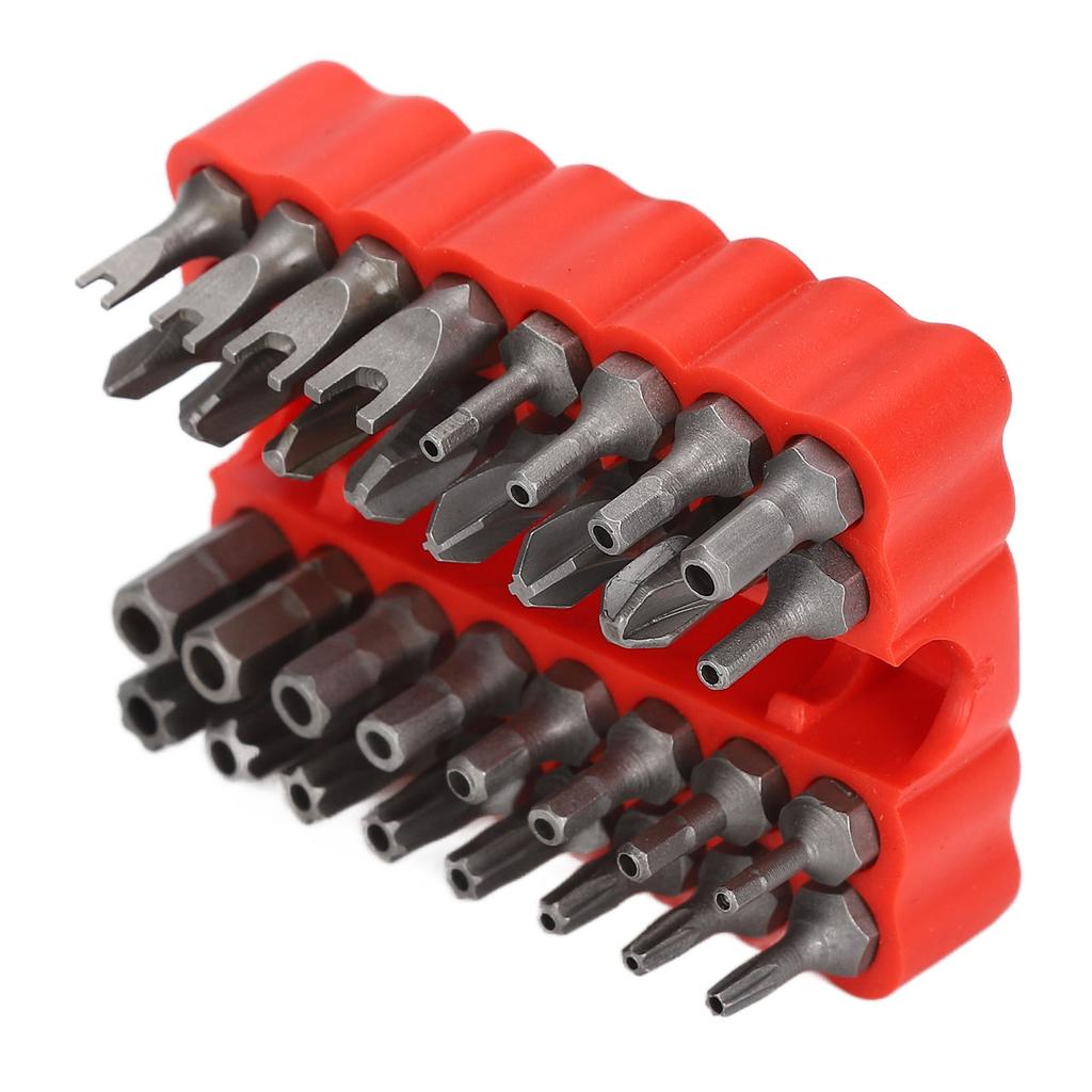 33Pcs Security Screw Hex Bit Set Chrome Vanadium Steel 1/4in Shaft for Vehicle Computer