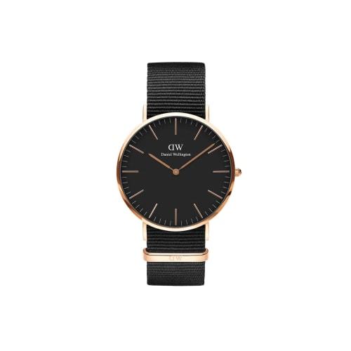 [Official Shop/2-Year Warranty/Authentic Import] Daniel Wellington DW Watch for Men and Women, Classic Black Cornwall, 36mm, Stylish Black Leather Wat