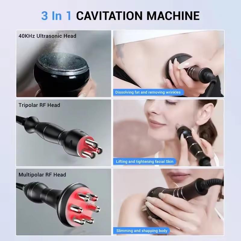 NEW 80K Cavitation Ultrasonic Body Slimming Machine Multi-Polar Anti-Wrinkle Rejuvenation Skin Lift Tighten RF Tool