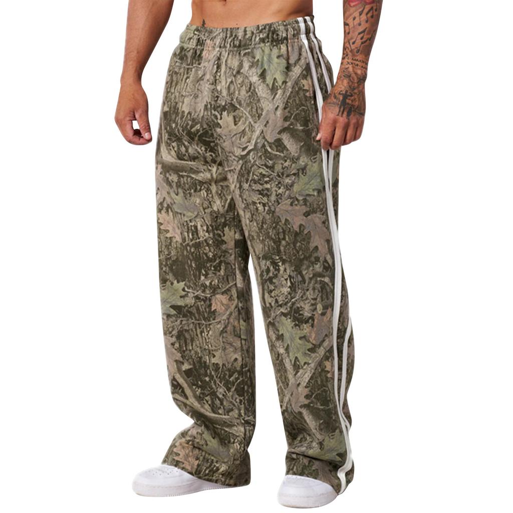Men's Camouflage Loose Wide Leg Sweatpants Men's Casual Fashion Sweatpants