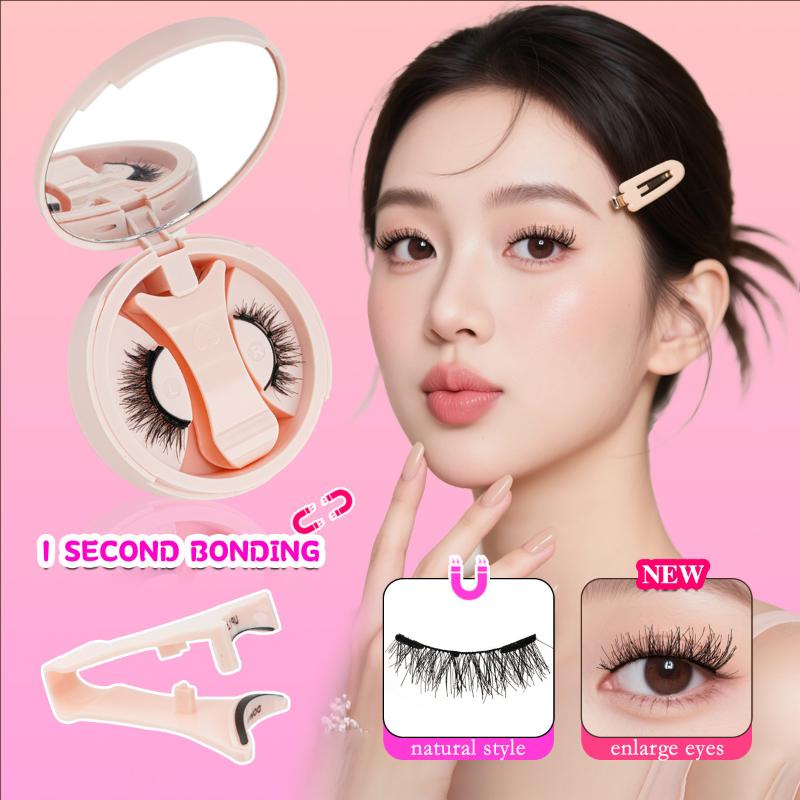 Reusable Magnetic Eyelashes No Glue Needed 3D Natural Look Curly Magnetic False Eyelashes Easy Apply Lashes Kit For Eye Makeup