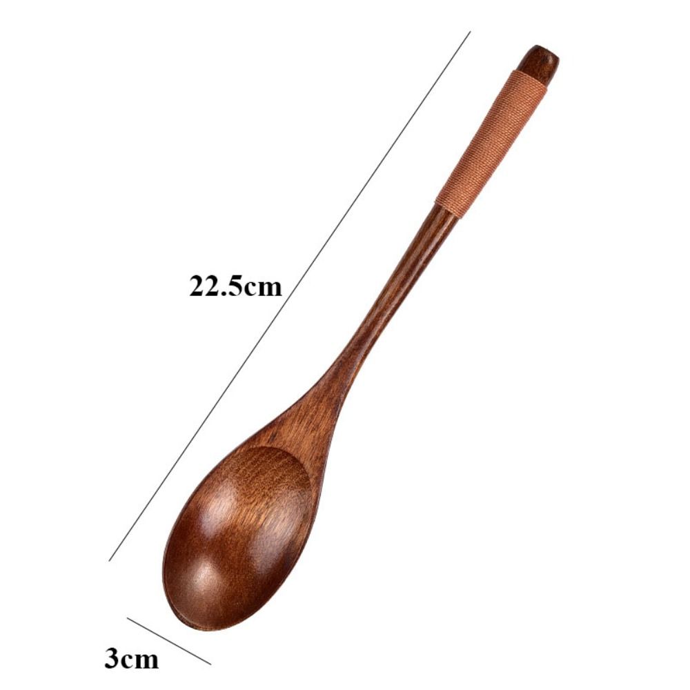 Handmade Wooden Spoon Natural Rice Soups Spoon High Quality Dinnerware Cutlery  Kitchen Accessories
