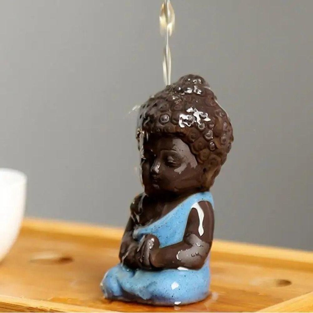 Chinese Style Buddha Statue Cute Sitting Statues Garden Accessories Mini Monk Figurines  Tea Play