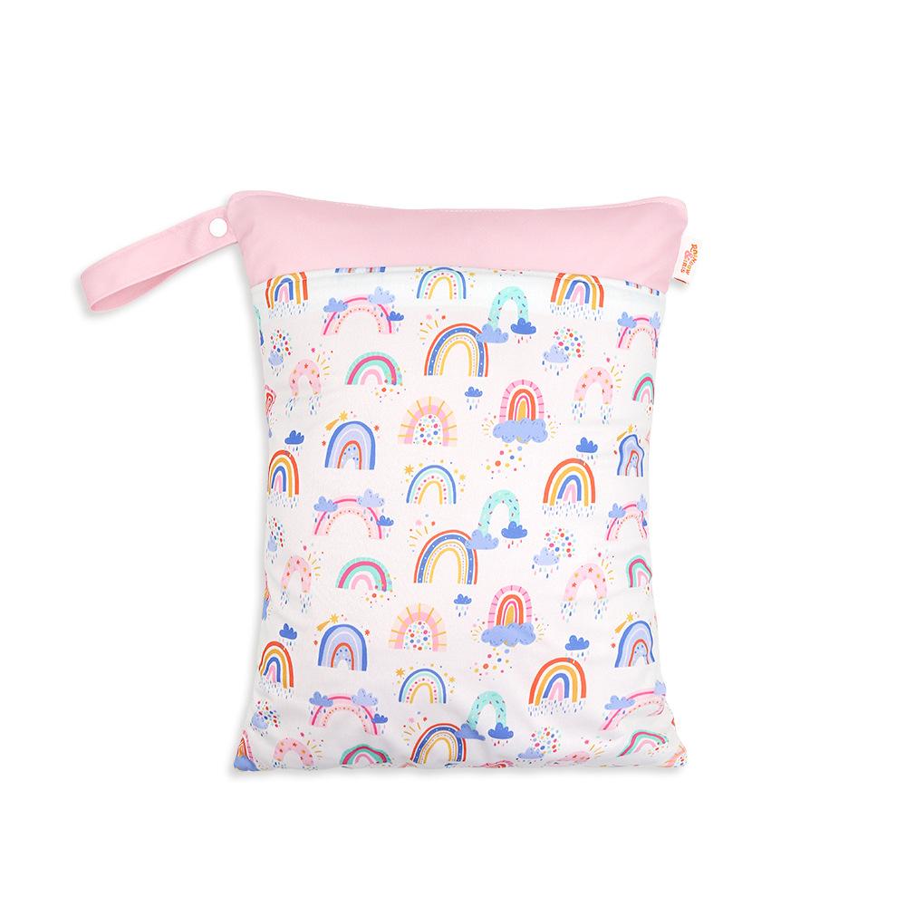 Waterproof Reusable Cloth Bag with Zipper Pocket and Handle - Fashionable Sun Burst Design, Suitable for Beaches, Swimming Pools, Gyms, Yoga