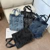 New Zipper Solid Color Denim Casual Youth Backpacks Interior Compartment Simple Handbags On Sale Large Capacity Women's Bags