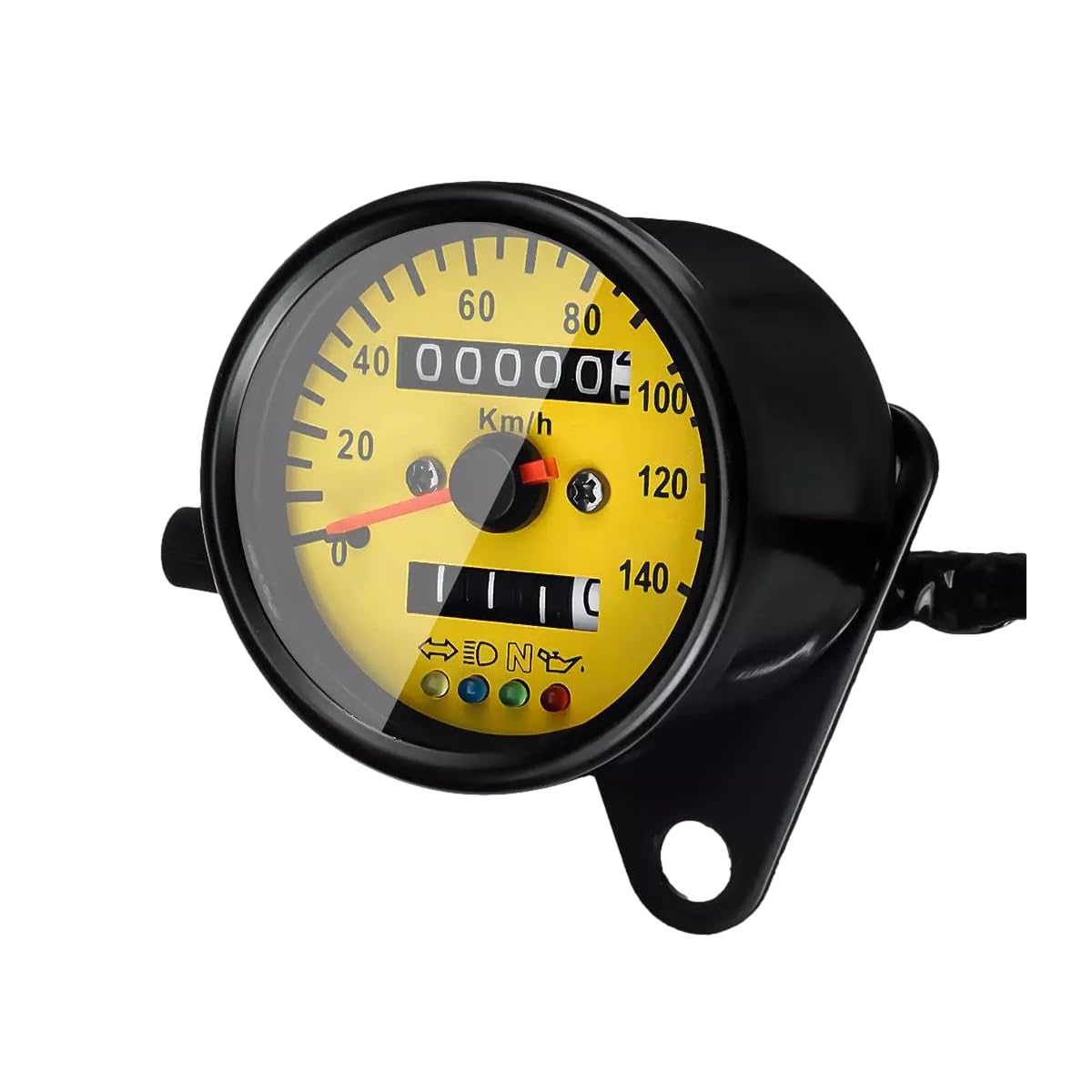 

ENN LLC Мотоциклетный светодиодный мини-спидометр с дисплеем 140 км/ч Черный индикатор одометра (Черный х Желтый)