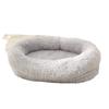 Plush Pet Bed Dogs Cats Winter Warm Soft Removable Washable Oval Kennel Mat Indoor Comfort Nest