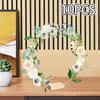 10Pcs Metal Floral Hoop Centerpiece Wreath Macrame Gold Rings with Wood Holder Stands