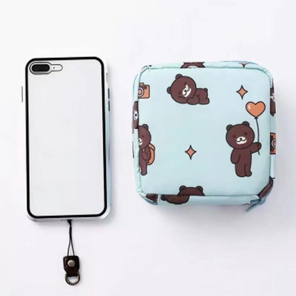 Waterproof Sanitary Pad Storage Bag Cartoon Pattern Sanitary Napkin Bag  Women Girls