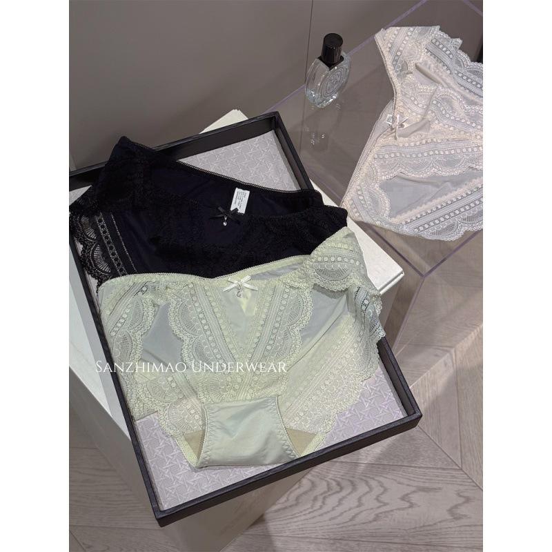 Ladies Summer Light Luxury Pure Sexy Lace Breathable High Split Triangle Briefs