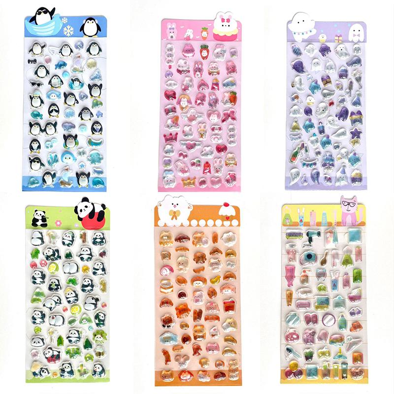 Cute Cartoon Animals Drop 3D Relief Sticker Scrapbooking Diy Diary Phone Case Stationery Sticker Collect Stickers Book Kids Gift