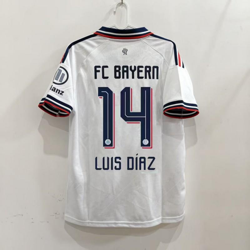 Herren FC Bayern München Auswärtsfußballtrikot Fan-Version Bambusfaser Kurzarm Fußballhemd Mit Spielernamen Nummern