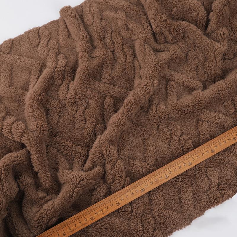 Verdickter Jacquard-Flanellstoff Weich Warm Beidseitiger Lammveloursstoff Für DIY Nähen Pyjamas Decken Kissen Textilien