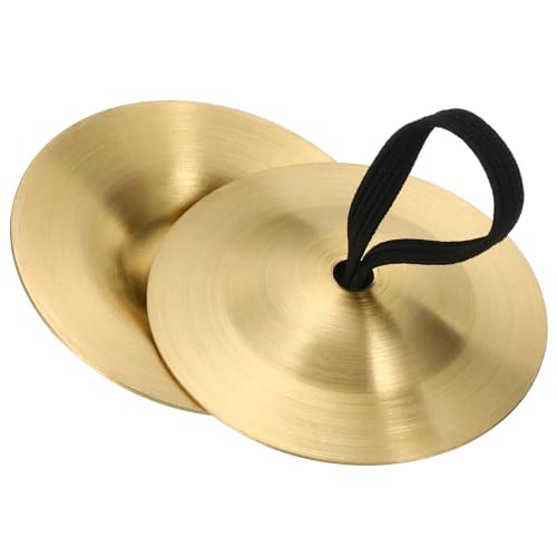 PATIKIL Finger Cymbal, 1 Piece, Diameter 2.08mm, Brass/Copper, Golden Tone, for Foot Dance Parties, One-Handed Operation