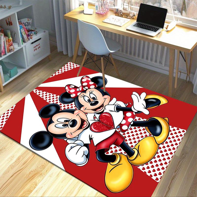Mickey Minnie Love Carpet For Playroom Bedroom Living Room Sofa Home Decorkids Game Area Rug Nonslip Floor Mat