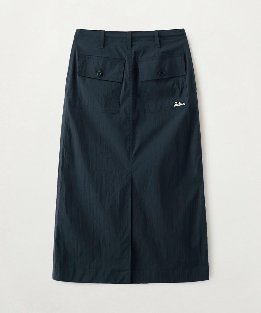 Seteo (W) Parachute Long Skirt Navy