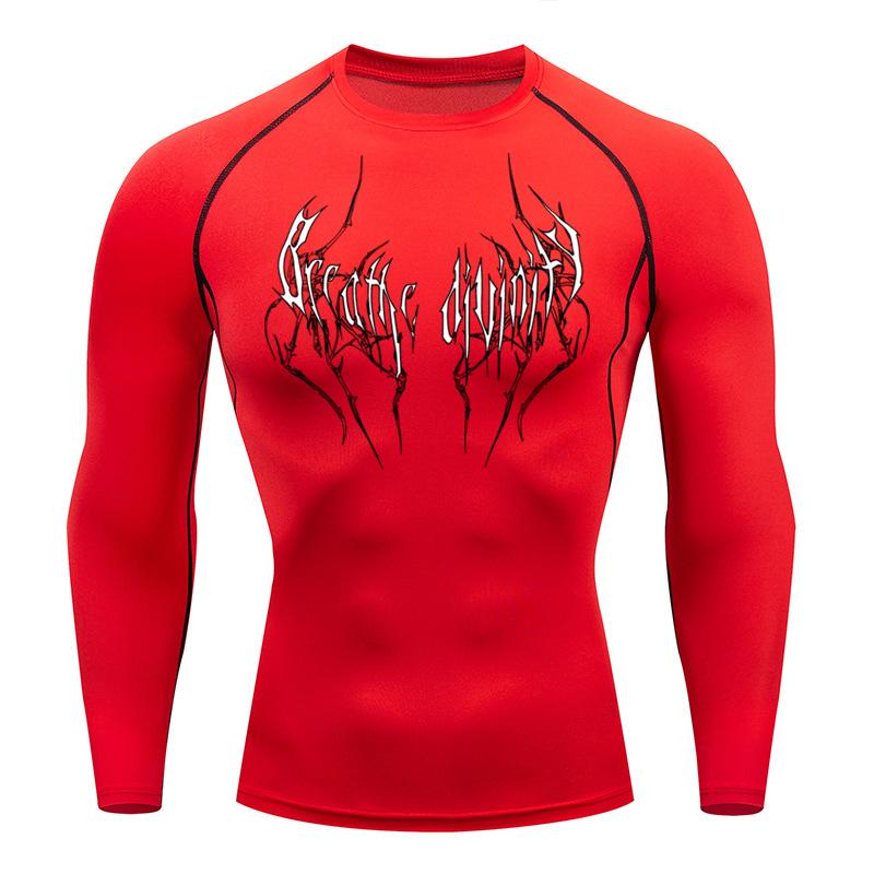 Summer Running T-Shirt Men Short Sleeve Compression Shirt Gym Sports Top Black Quick Dry Breathable MMA Fitness Clothing