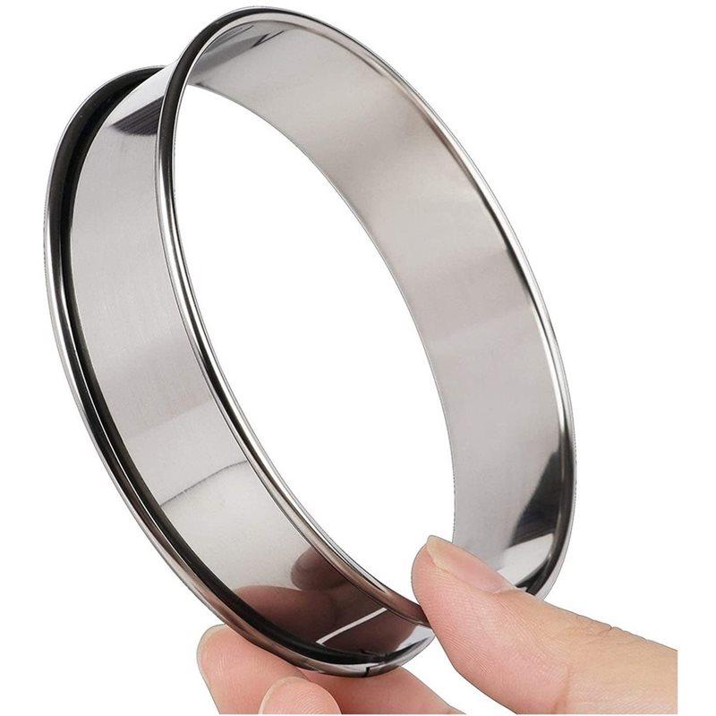VOFUN-2Pcs Stainless Steel Double Rolled Baking Circle Tart Ring Fruit Pie Cake Cookie Molds 8Cm For Kitchen Biscuit Pastry