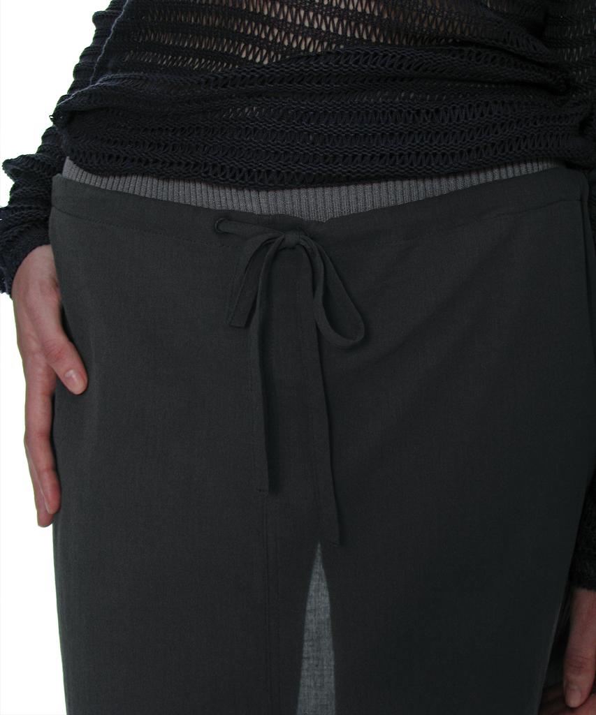 Partimento Woman Sheer Midi Skirt_Charcoal