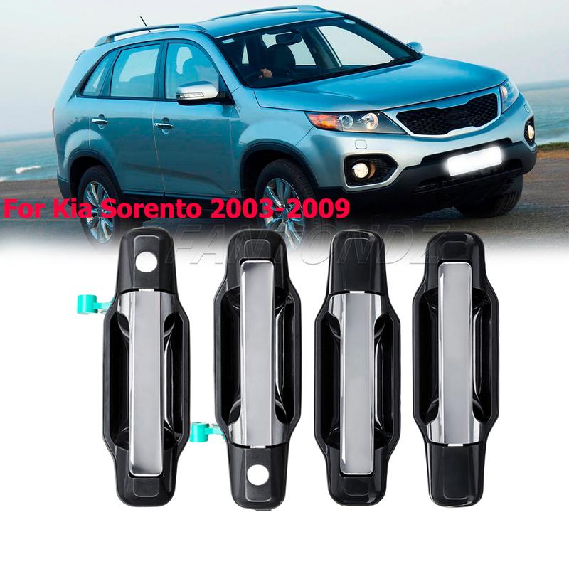 LHD Front Left/Right Black Exterior Door Handles For Kia Sorento 2003-2009 826503E021 826603E021 836503E021 836603E021