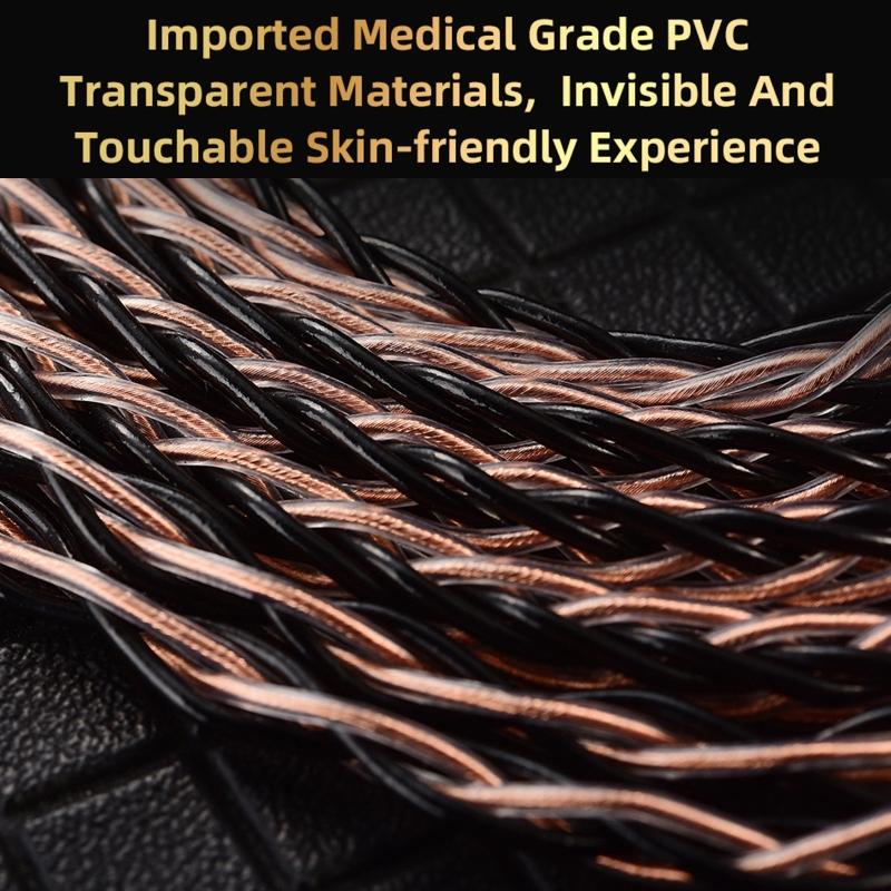 8Core Silver Plated Earphone Wire for QKZ-ZXN/ZXT/AK6 Pro 0.75mm Gold Plated Plug Earphone Extension Cable