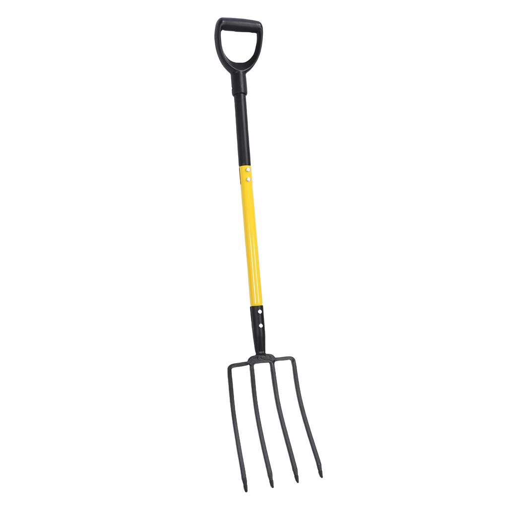 46 Inch Pitch Fork Y Grip Versatile 4 Tines Garden Spading Fork for Gardening Digging Composting Spading