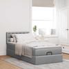 Exclusive House - Ottoman Bed with Light Grey Mattress 90x200 Cm Fabric