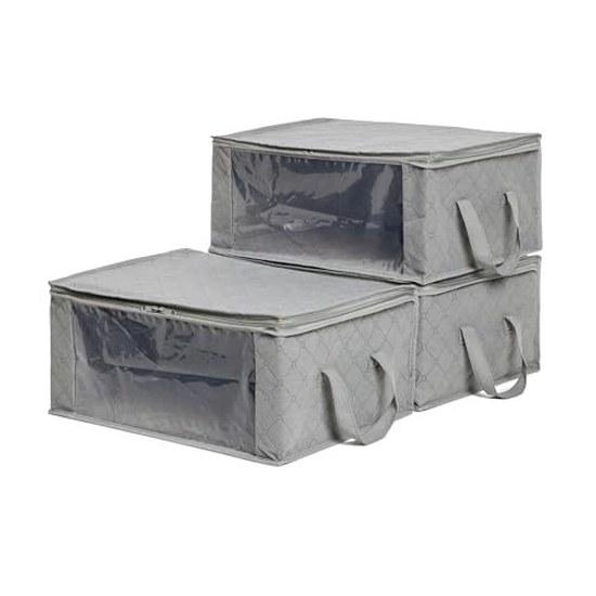 Basics Clothing Storage Case Box Foldable Non-woven Fabric Gray L Size Set 3