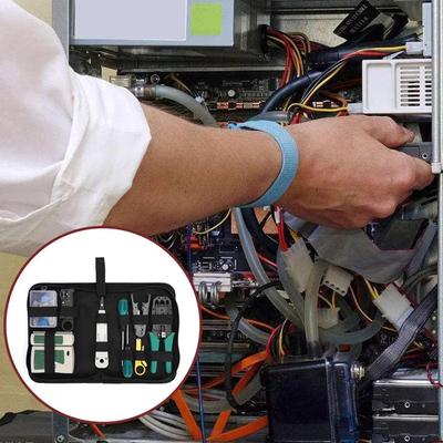 Pro 11-in-1 Network Tool Kit with Cable Tester Crimping Tool Stripping Pliers & LAN Test Equipment for Home Network Maintenance