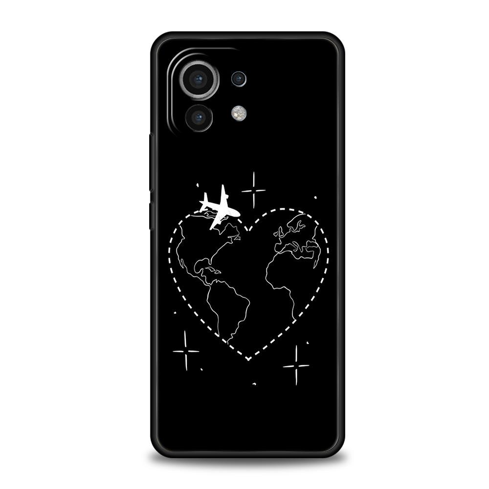 Fashion Planes World Map Travel Phone Case For Xiaomi Mi 15 14 Pro 13 Lite 10T 1 1T 12 13T 14T Poco X6 X5 X4 X3 NFC F3 F4 Cover