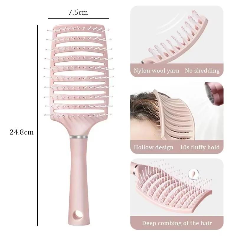 Big curved comb Hairbrush Air Cushion Comb Fluffy Anti-Hair Loss Massage Hair Brush For All Hair Types For Long Thick Thin Curly