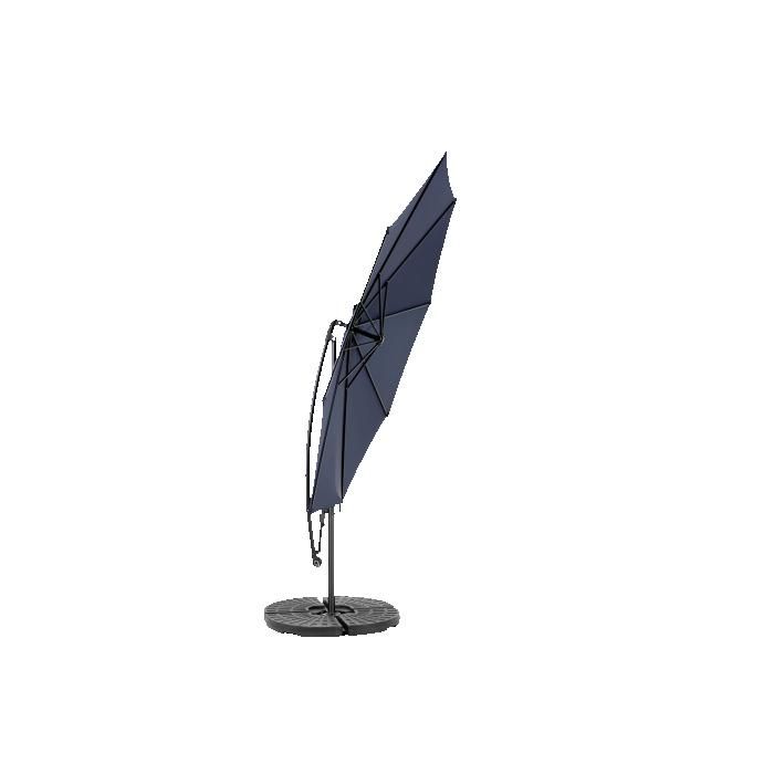Parasol Extérieur Rectangulaire Double Face De 4,5 M Avec Manivelle (bleu Marine) (sans Pied).
