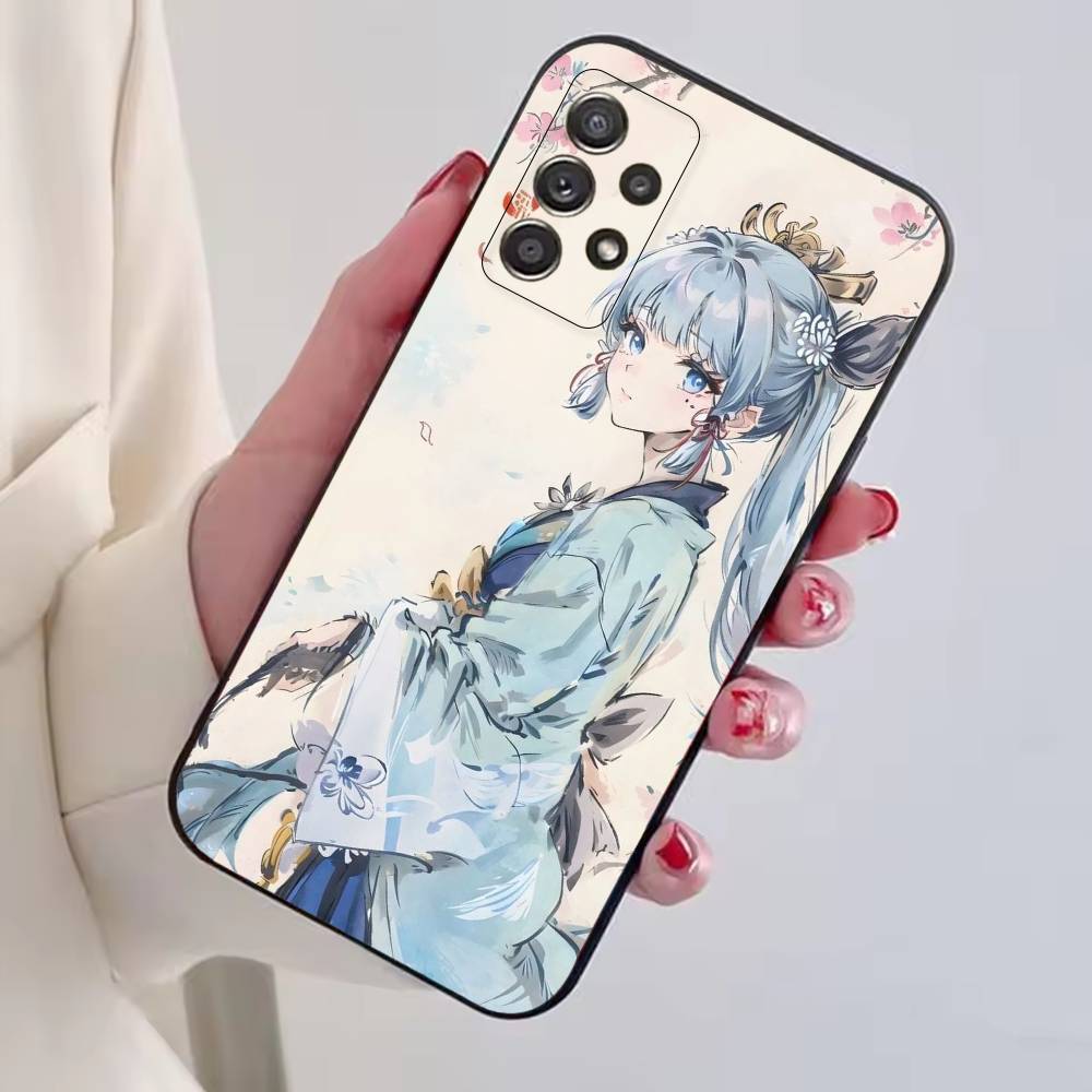 Genshin Impact K-Kamisato A-Ayaka Phone Case For Samsung S25,S24,S21,S22,S23,S30,Ultra,S20,Plus,Fe,Soft Silicone Black Cover