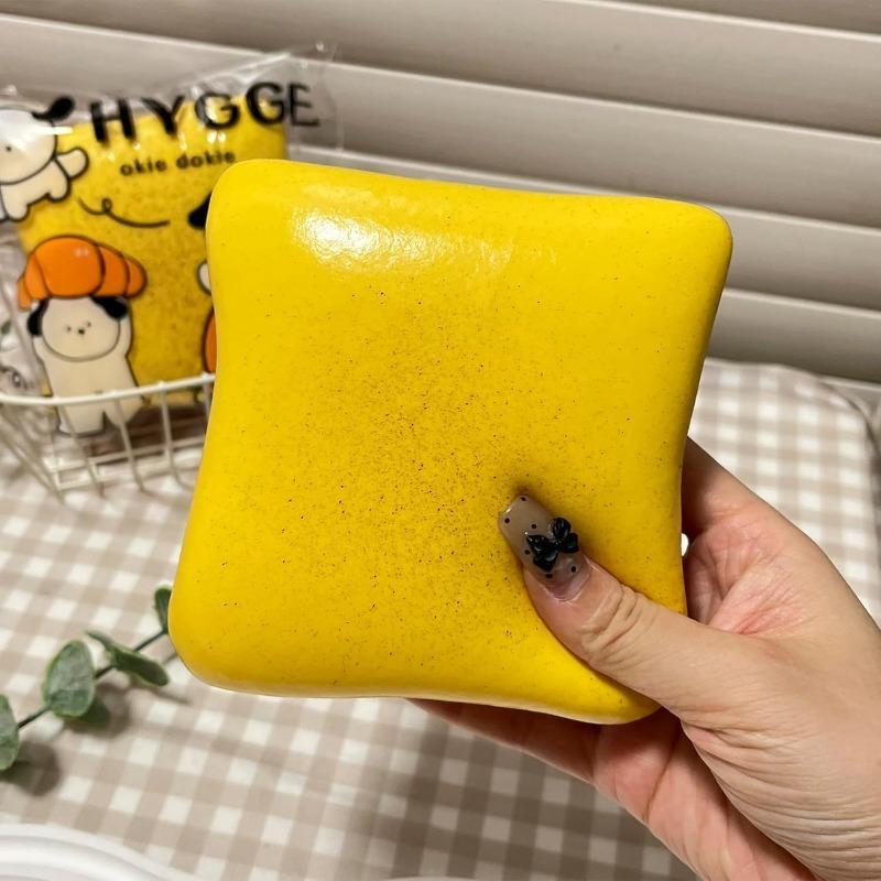 Super Wet Soft Buttered Toast Suqeeze Toy Slow Rebound Squishy Fidget Toy Funny Stress Relief Sticky Toy Soft Squeeze Vent Gift