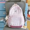 Schoolbag New Student School Bag Striped Polka Dot Casual Backpack Lightweight Large Capacity Backpack Outdoor Sports Travel Backpack