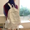 Student School Bag Women's Lightweight Travel Small Backpack Solid Color Backpack
